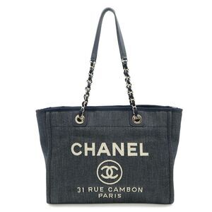 Chanel Denim Leather Deauville Tote Bag